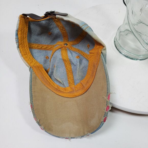 Vintage FLEURDELIS Distressed Bling Hat Cap w/ Rhinestones Beads Sequins One Sz - Picture 6 of 6